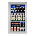IUDommy 15.4'' W 50 Cans 1.7 Cubic Feet Freestanding/Built-In Wine & Beverage Refrigerator With Glass Door, Silver