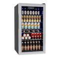 IUDommy 17.8'' W 150 Cans 2.4 Cubic Feet Freestanding/Built-In Wine & Beverage Refrigerator With Glass Door, Silver