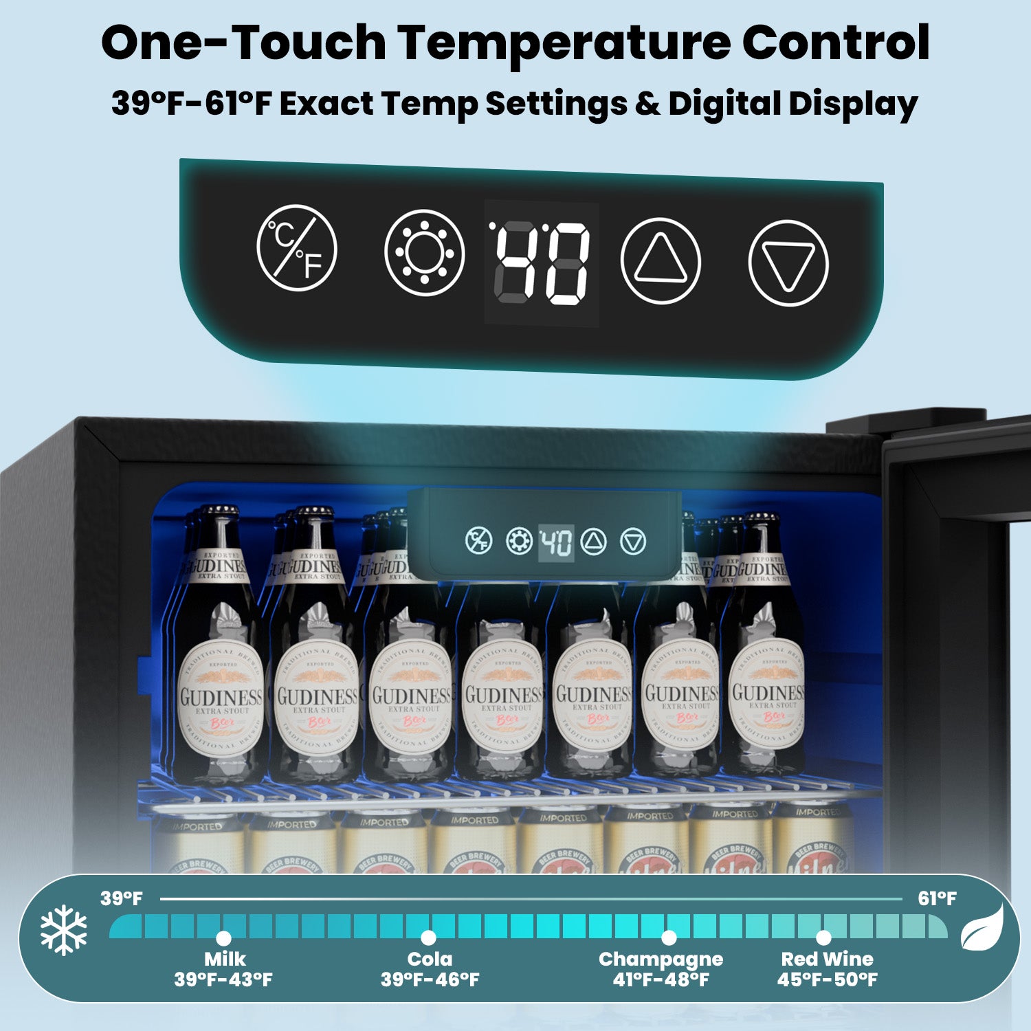 IUDommy 15.4'' W 130 Cans 1.7 Cubic Feet Freestanding/Built-In Wine & Beverage Refrigerator With Glass Door, Silver